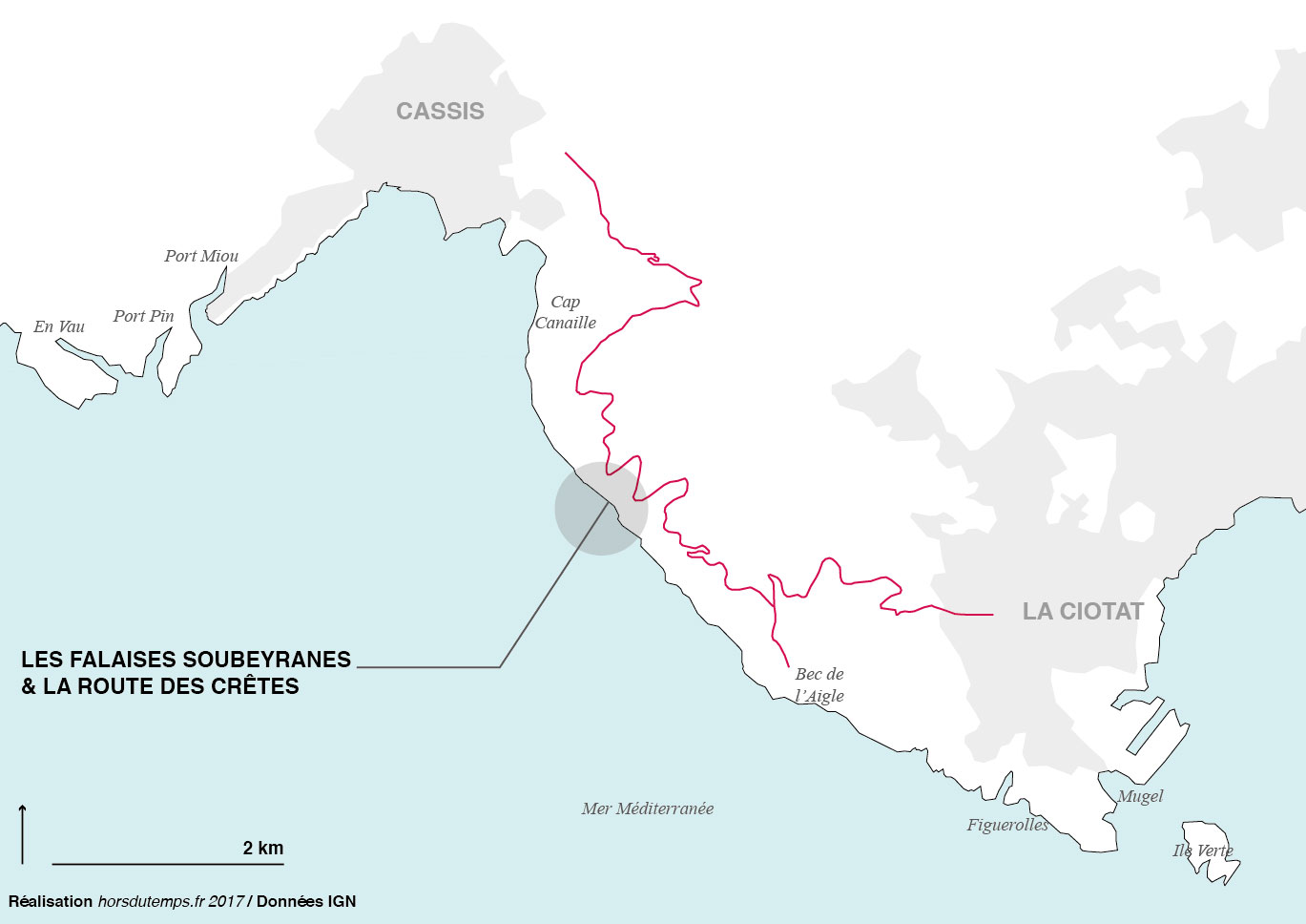carte route des cretes cassis